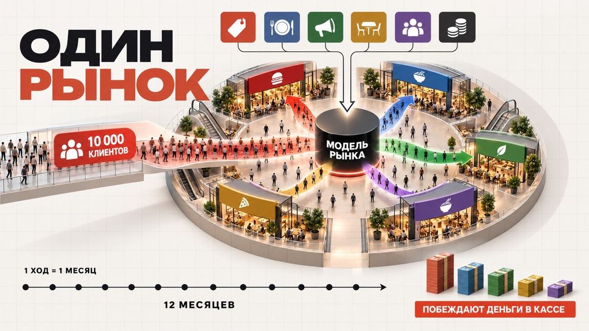 Один рынок на всех: 10 000 клиентов распределяются между ресторанами-участниками